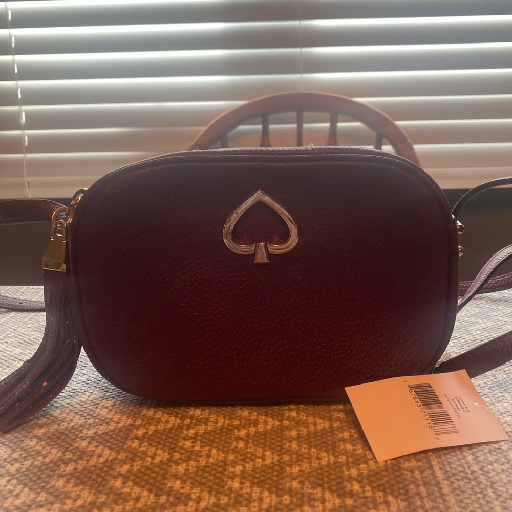 Red leather Kate Spade crossbody